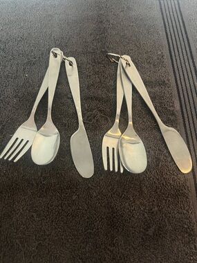 Stainless Steel Camping Cutlery Set - Knife - Fork - Spoon